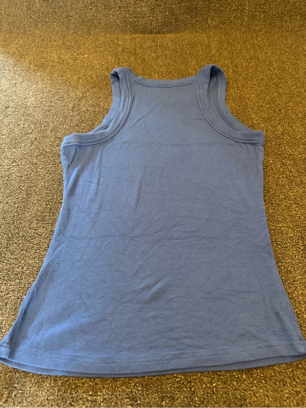 Bundle 2 Ribbed High Neck Tank Tops Blue White Racerback Basic Camis Size M - Picture 8 of 11